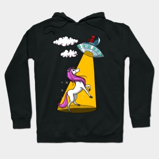 UFO Magical Unicorn Abduction Funny Alien Spaceship Hoodie